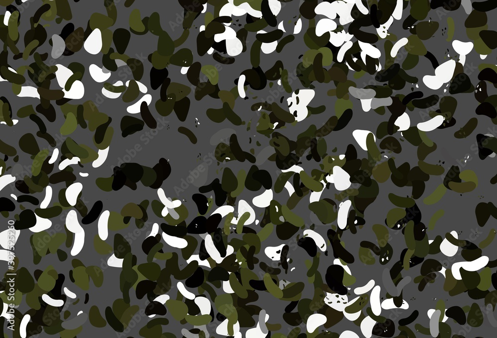 Light Green vector pattern with chaotic shapes. Light Green vector pattern with chaotic shapes.