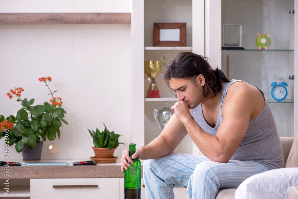 Man ex-champion suffering from alcoholism at home Man ex-champion suffering from alcoholism at home
