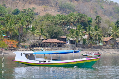 Indonesia Alor - Wonderful Coastline fishing village and anchoring fishing boat
