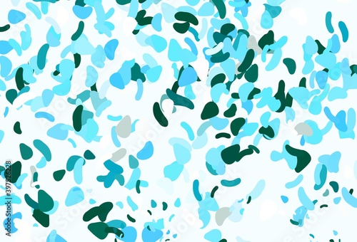 Light blue, green vector texture with random forms.