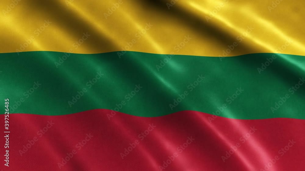 Lithuania National Flag Country Banner Waving 3D Loop Animation. High Quality 4K Resolution. Lithuania National Flag Country Banner Waving 3D Loop Animation. High Quality 4K Resolution.