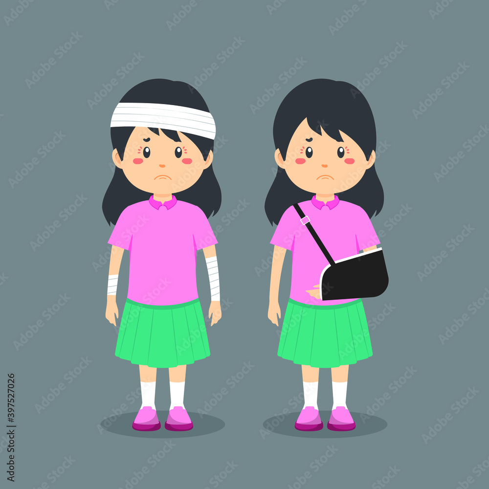 Stock Vector Injured Character Cartoon Stock Vector Injured Character Cartoon