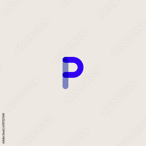 blue letter p