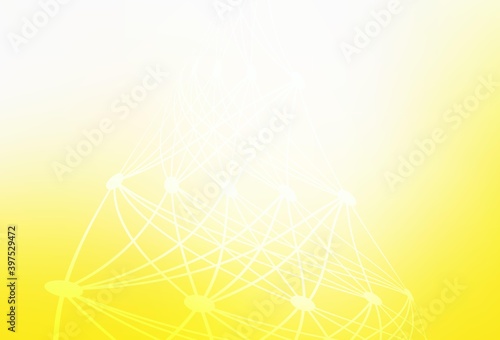 Light Yellow vector backdrop with artificial intelligence data.