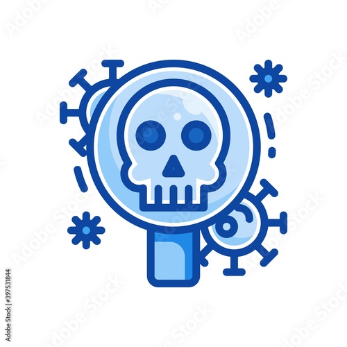virus search icon in filled line style isolated on white background. EPS 10