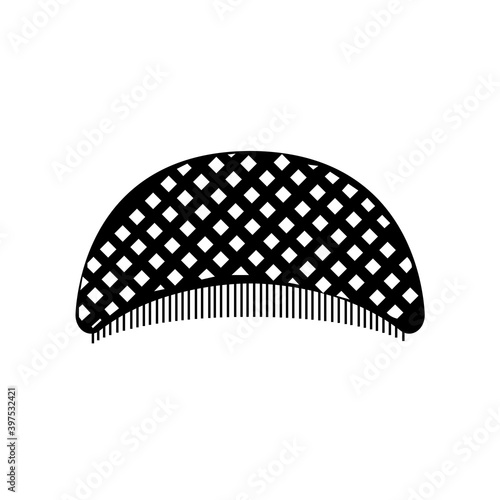 Hair Net Black Icon, Vector Illustration, Isolate On White Background Label. EPS10