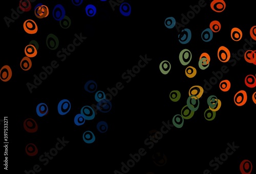 Dark Multicolor, Rainbow vector texture with disks.