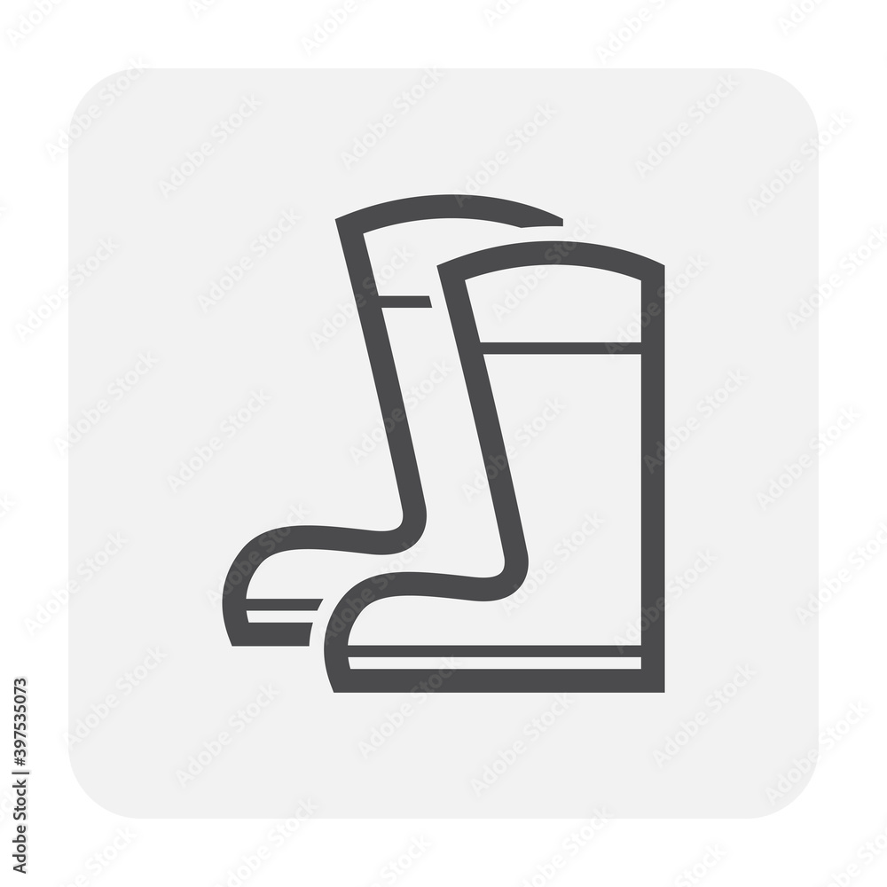 Safety boot or safety shoe vector icon. That footwear is personal protective equipment (PPE) for wear to work in construction site to protection, safe or prevent foot of builder or worker injury. Safety boot or safety shoe vector icon. That footwear is personal protective equipment (PPE) for wear to work in construction site to protection, safe or prevent foot of builder or worker injury.