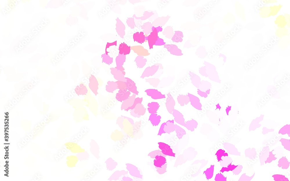 Light Pink, Yellow vector texture with abstract forms. Light Pink, Yellow vector texture with abstract forms.
