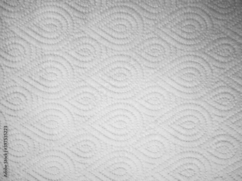 white paper texture in black and white tone. Kitchen tissue paper ornament in drop shaped dashed line. PhonePhotography