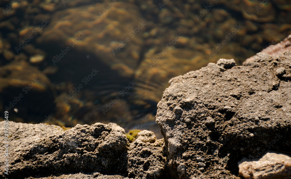 rocks and a lake