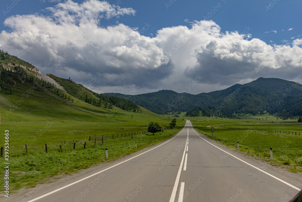 Fototapeta premium Mountains of the Altai territory and the Katun river