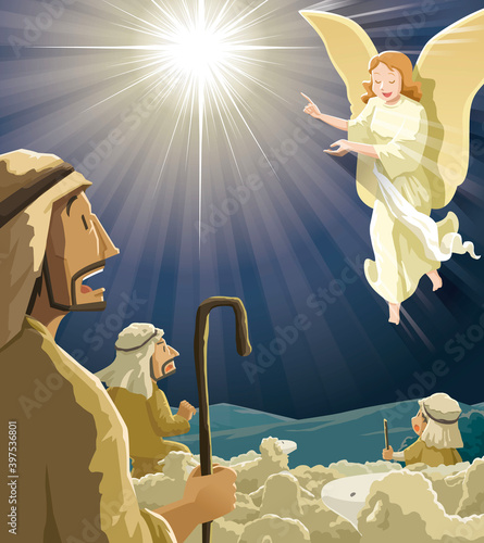 Photo Angel announced to the shepherds the birth of Jesus