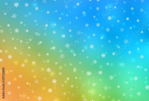 Light Blue, Yellow vector pattern in Christmas style.