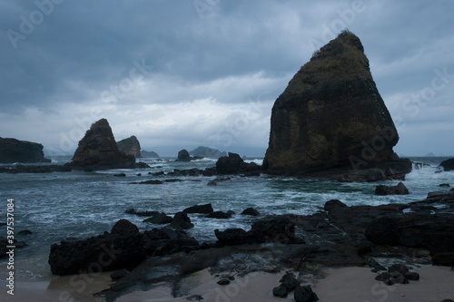 Tanjung Papuma Beach is a tourist destination in Jember district. A suitable place to enjoy sunrise and sunset in one area.