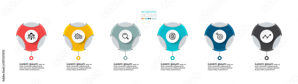 natuurkundige graan Interpreteren The circular format can be used to describe a variety of presentations,  communications and advertising, and as a brander. vector infographic. Stock  Vector | Adobe Stock