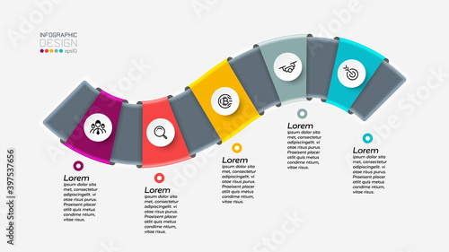 The waveforms of information are used to describe in detail and present a business or educational event. vector infographic.