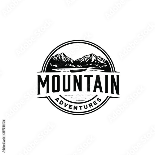 Mountain lake adventures with canoeing