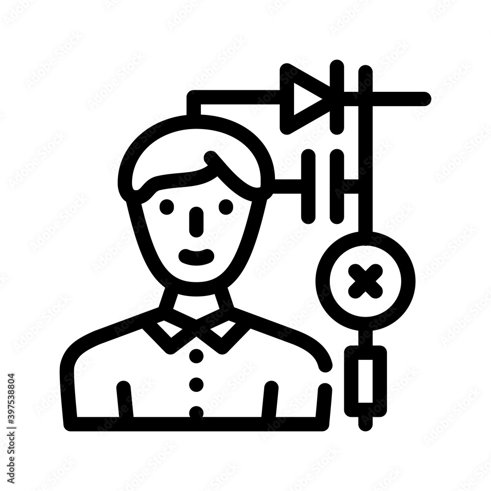 engineer worker line icon vector illustration flat engineer worker line icon vector illustration flat