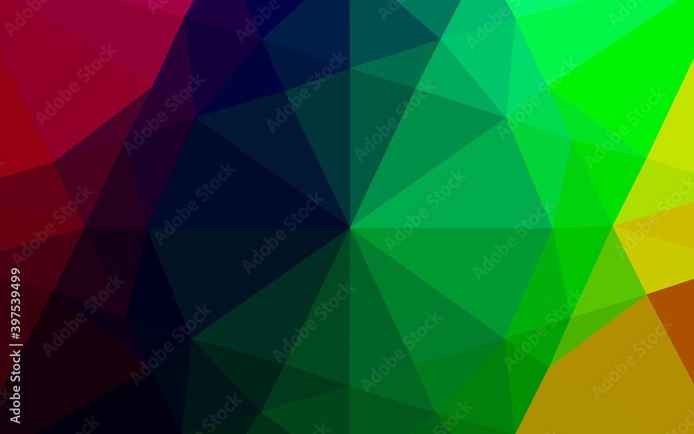 Obraz premium Dark Multicolor, Rainbow vector hexagon mosaic template.