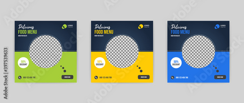 Delicious Food Social Media Post Design Template