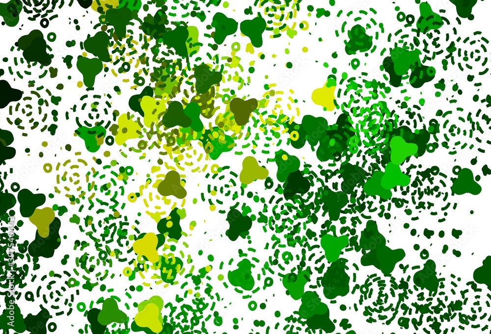 Light Green, Yellow vector template with chaotic shapes. Light Green, Yellow vector template with chaotic shapes.