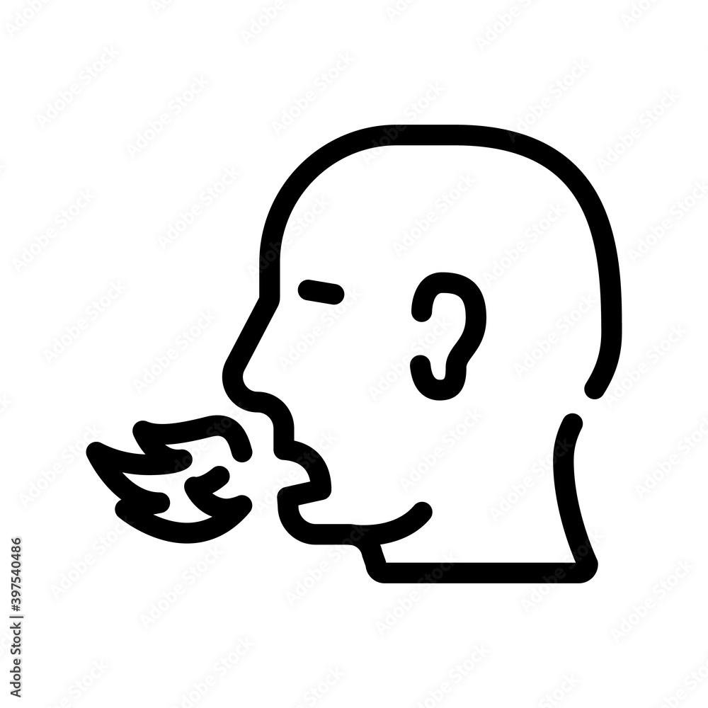 fire breathing man line icon vector illustration fire breathing man line icon vector illustration
