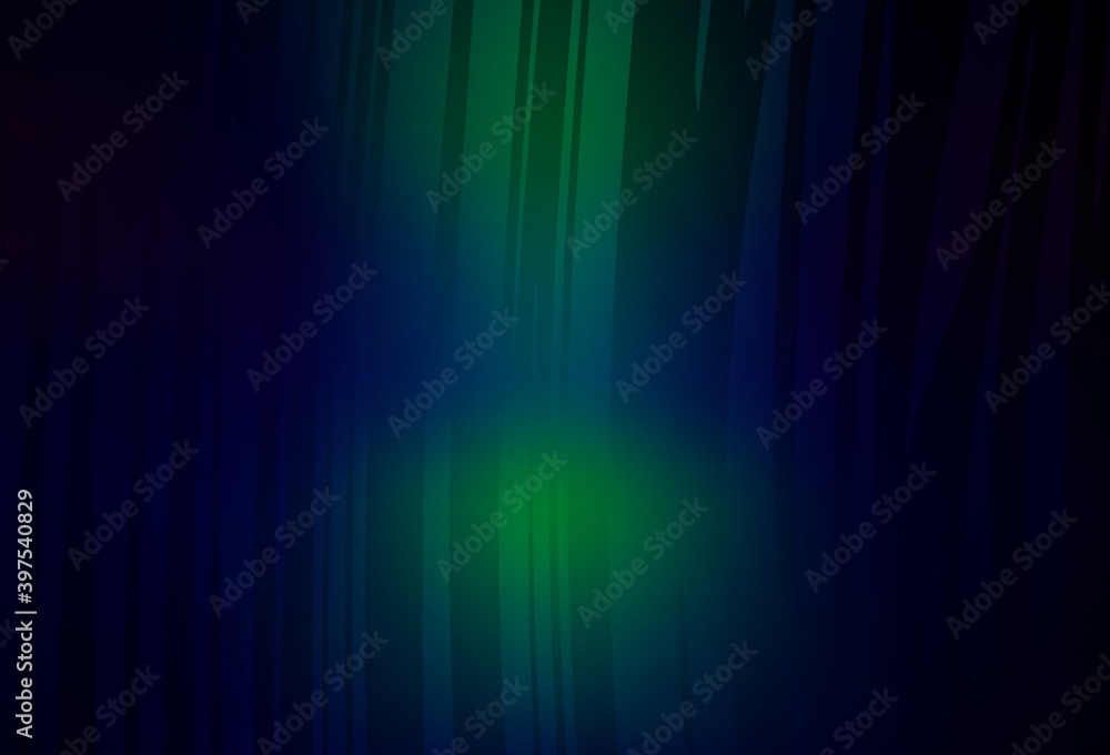Dark Blue, Green vector blurred shine abstract texture.