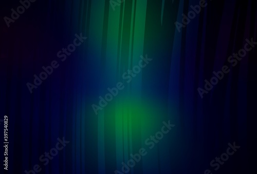 Dark Blue, Green vector blurred shine abstract texture.