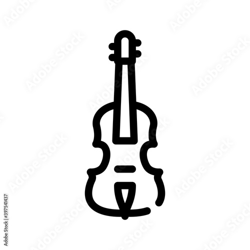 acoustic violin line icon vector illustration black