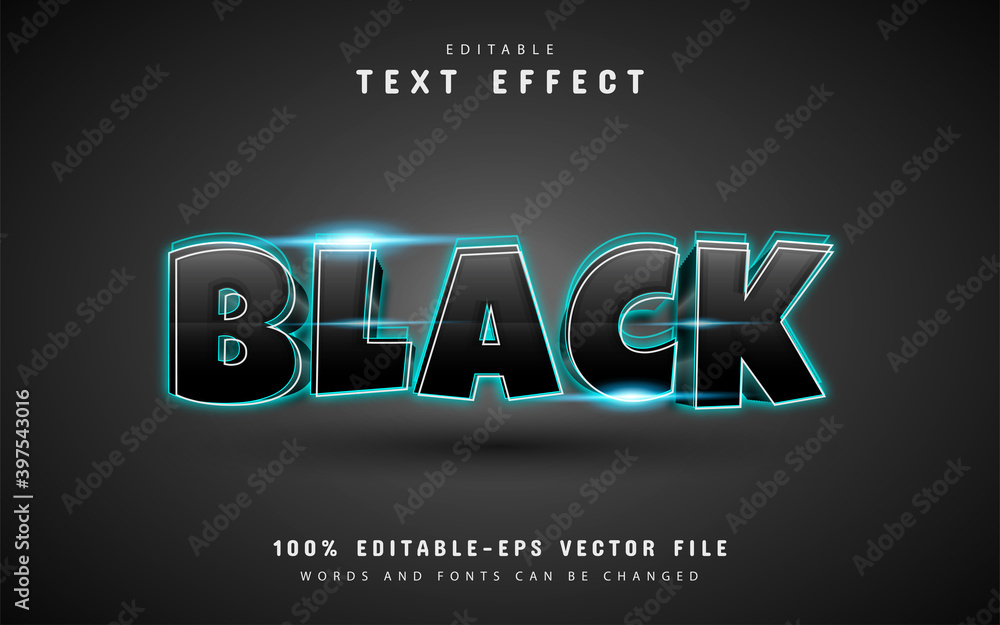 Glowing black text effect