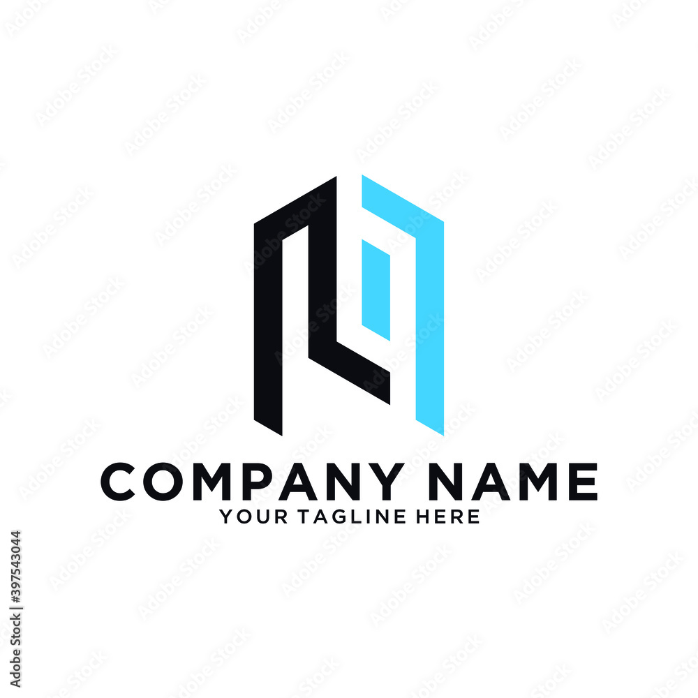 NQ Logo. Vector Graphic Branding Letter Element. White Background NQ Logo. Vector Graphic Branding Letter Element. White Background