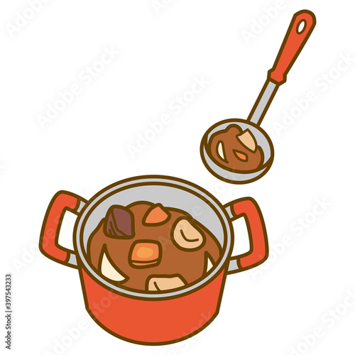カレー　鍋　イラスト