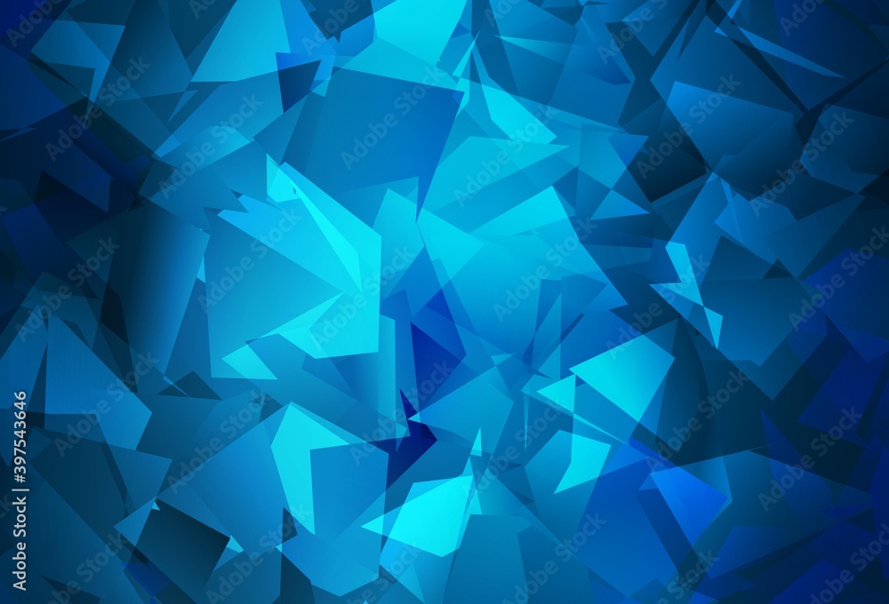 Obraz premium Dark BLUE vector triangle mosaic template.