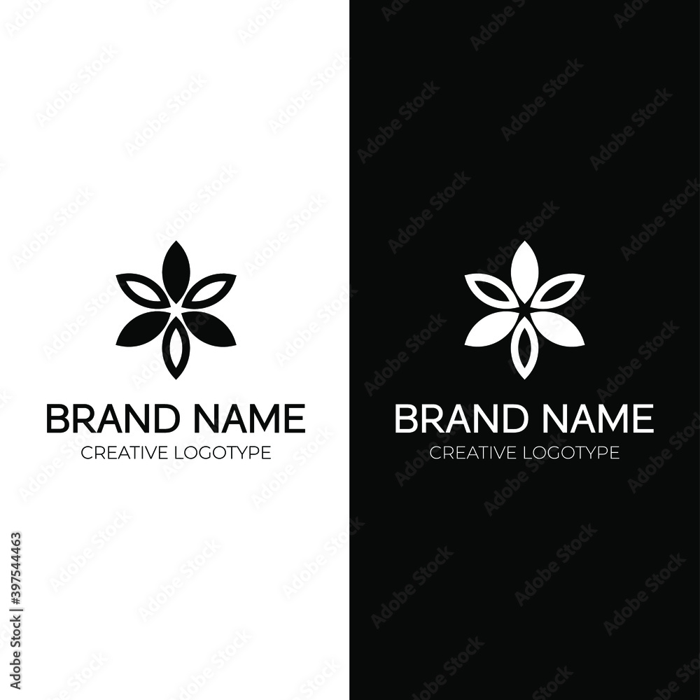 Flower cosmetics beauty minimal logo design logotype vector template