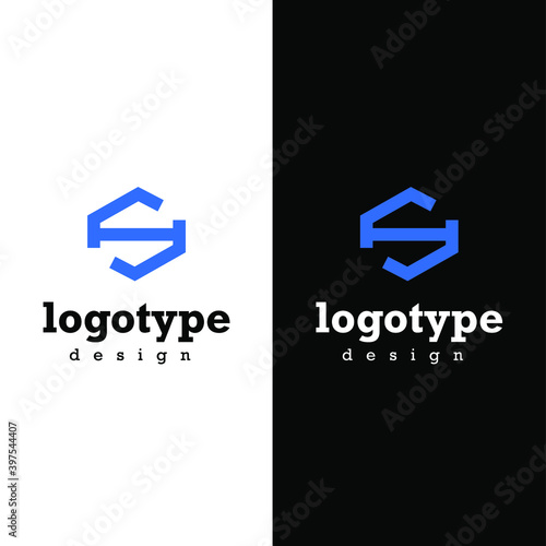 HS creative and modern letter logo design minimal logotype vector template