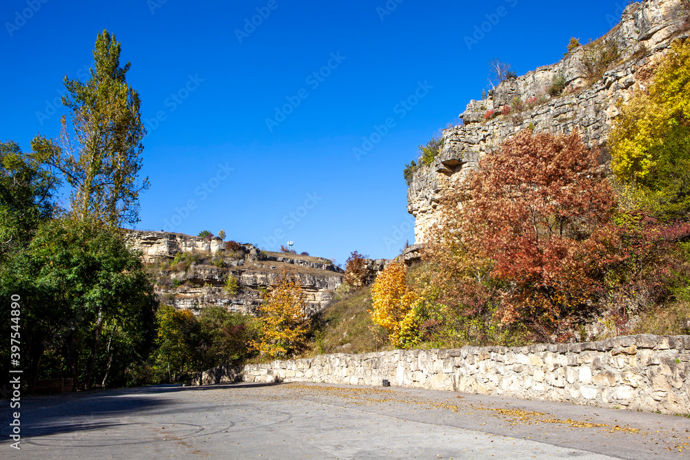 Naklejka premium Alikon Gorge near the Castle of Treachery and Love. Kislovodsk. Stavropol region. Russia