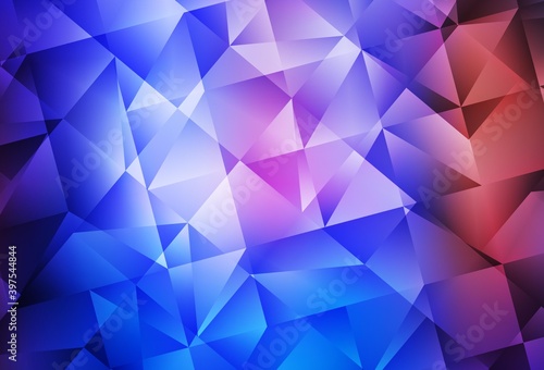 Light Blue, Red vector gradient triangles template.