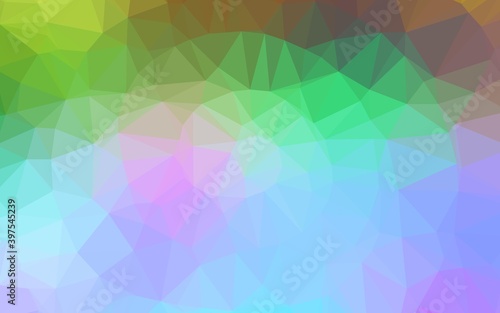 Light Multicolor  Rainbow vector abstract polygonal texture.