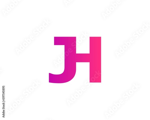 JH HJ LETTER LOGO DESIGN VECTOR TEMPLATE. JH HJ LOGO DESIGN.  photo