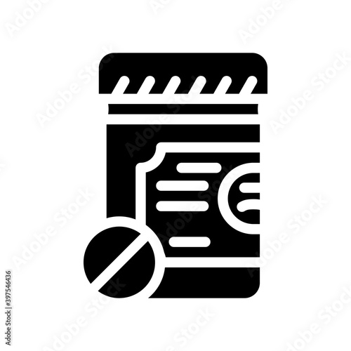 antidepressant drugs package glyph icon vector illustration