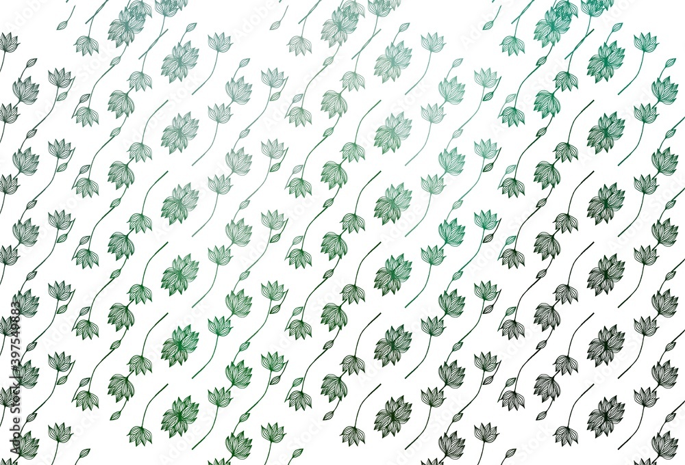 Light Green vector doodle pattern.