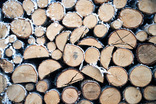 Fire wood pile - abstract background