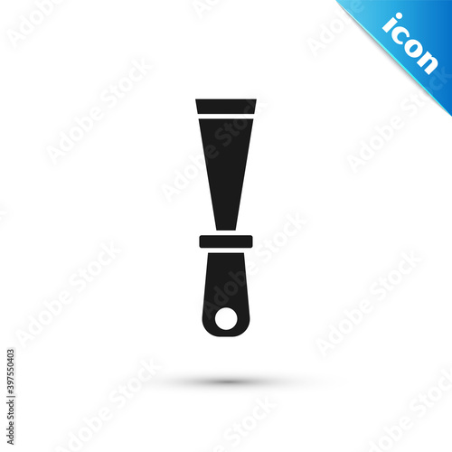 Grey Putty knife icon isolated on white background. Spatula repair tool. Spackling or paint instruments. Vector.