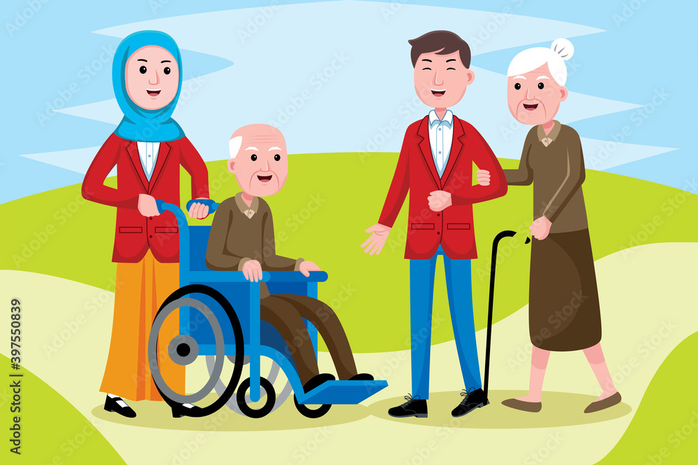 Social Worker Profession with vector illlustration. Flat design with cartoon characters. Social Worker Profession with vector illlustration. Flat design with cartoon characters.