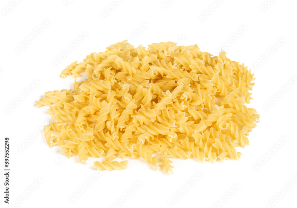 Fresh Raw Pasta on White Background Fresh Raw Pasta on White Background