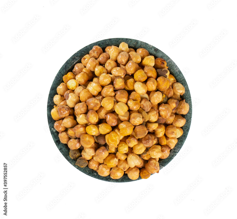 Roasted Chickpea or Dry Gram on White Background Roasted Chickpea or Dry Gram on White Background