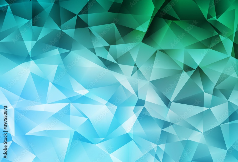 Fototapeta premium Light Green vector shining triangular layout.