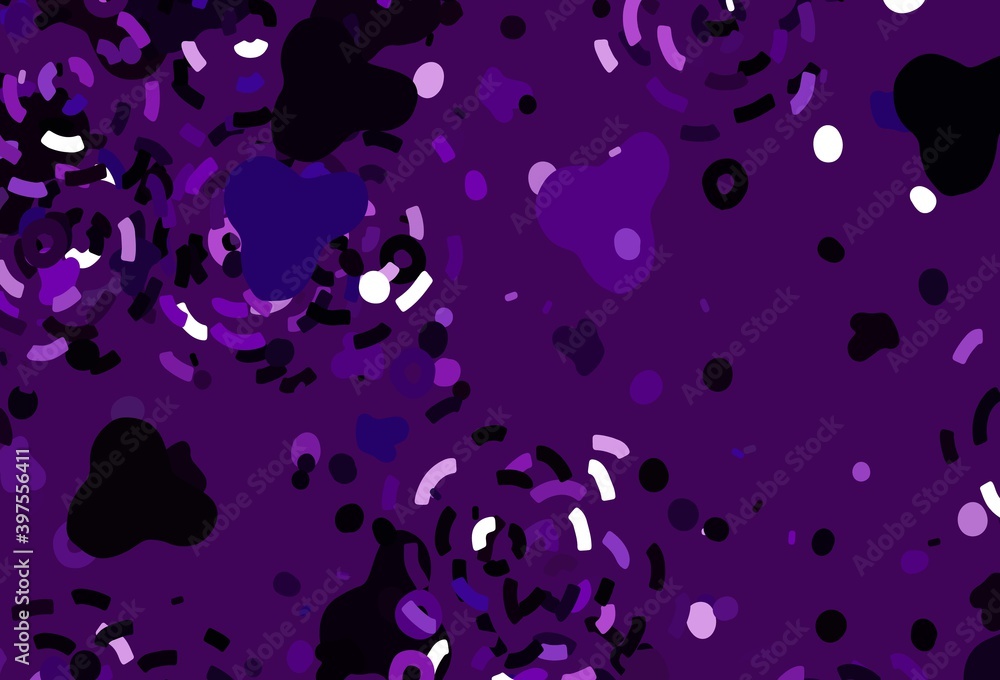 Light Purple vector backdrop with memphis shapes. Light Purple vector backdrop with memphis shapes.