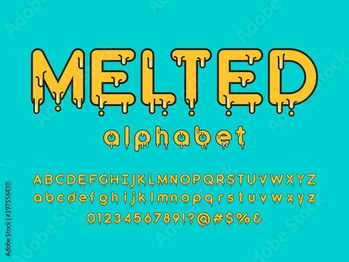 Vector of stylized melted alphabet design